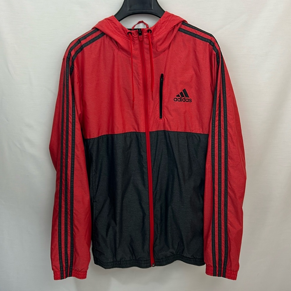 Adidas Full Zip Hooded Athletic Windbreaker
